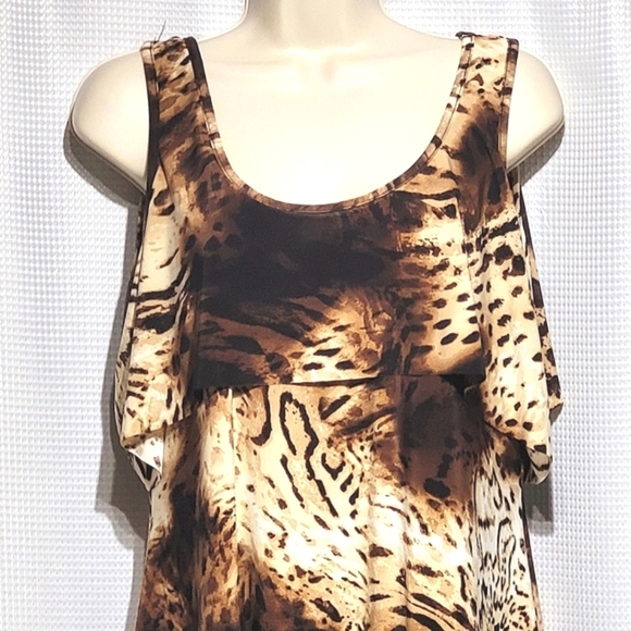 Georgia Rylie Leopard Print SharkBite Top Made in USA (L) - Picture 3 of 9